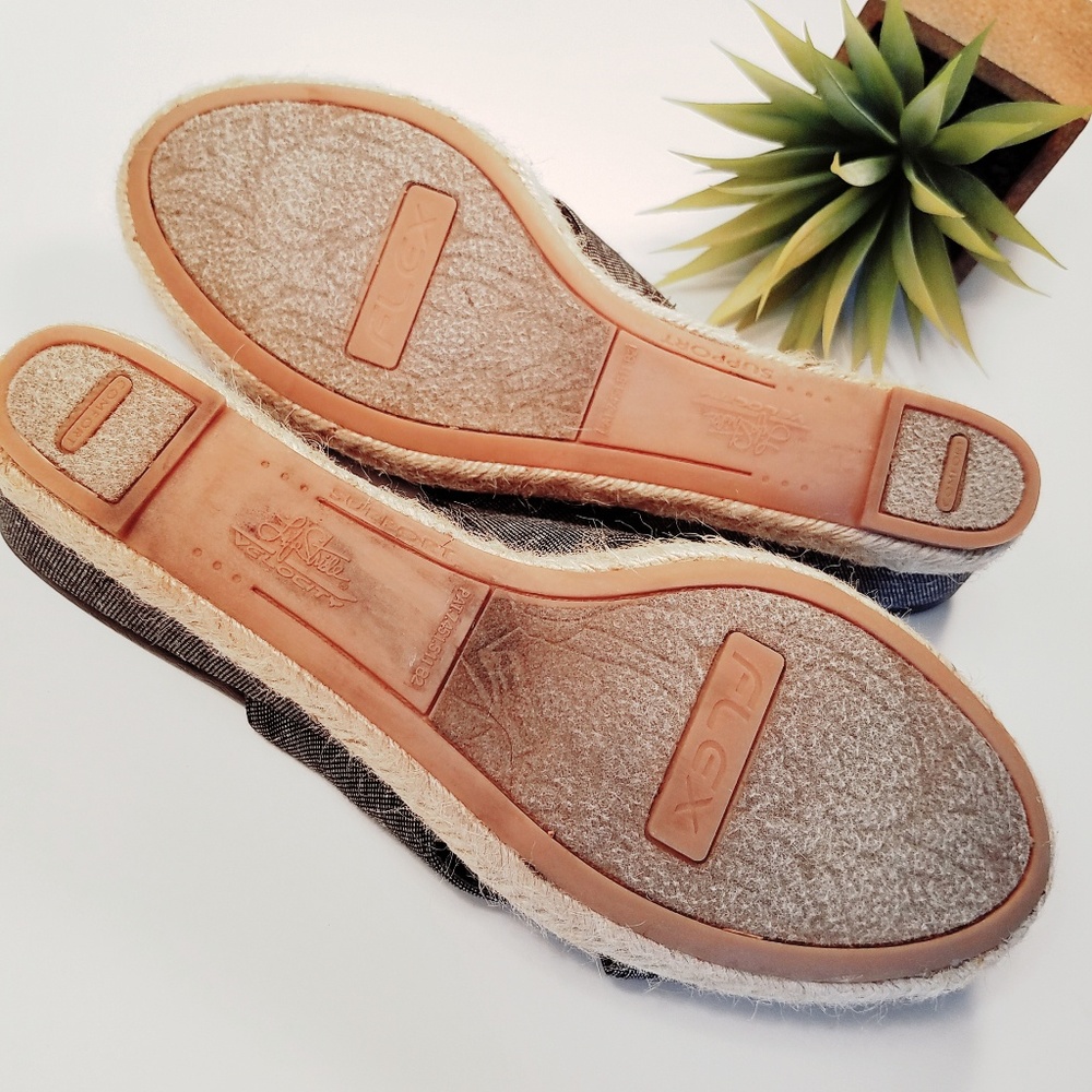 Comfy espadrille-y sandals boho flower wedge 7.5W - Picture 6 of 7